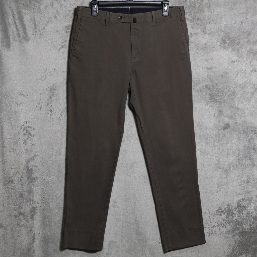 PT Torino PT01 Pants Mens 32x29.5 Brown Slim Fit Cotton Stretch Chino Preppy